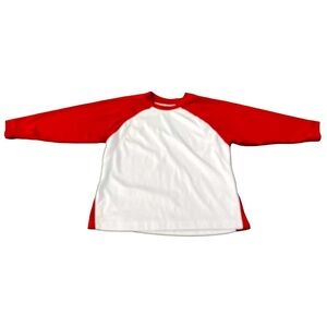 Champro Youth Baseball Softball Raglan Shirt, Red White, Youth Size Small (7/8)